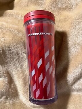 Starbucks Red Geometric Travel Tumbler